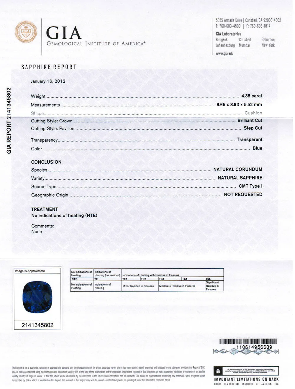 4.35ct Cushion Blue Sapphire Ring with Double Diamond Halo in 18K White Gold