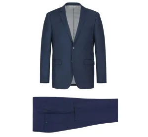 Alessandro Vitello by Renoir Navy Blue 2-Piece Slim Fit Single Breasted Notch Lapel Suit 201-19