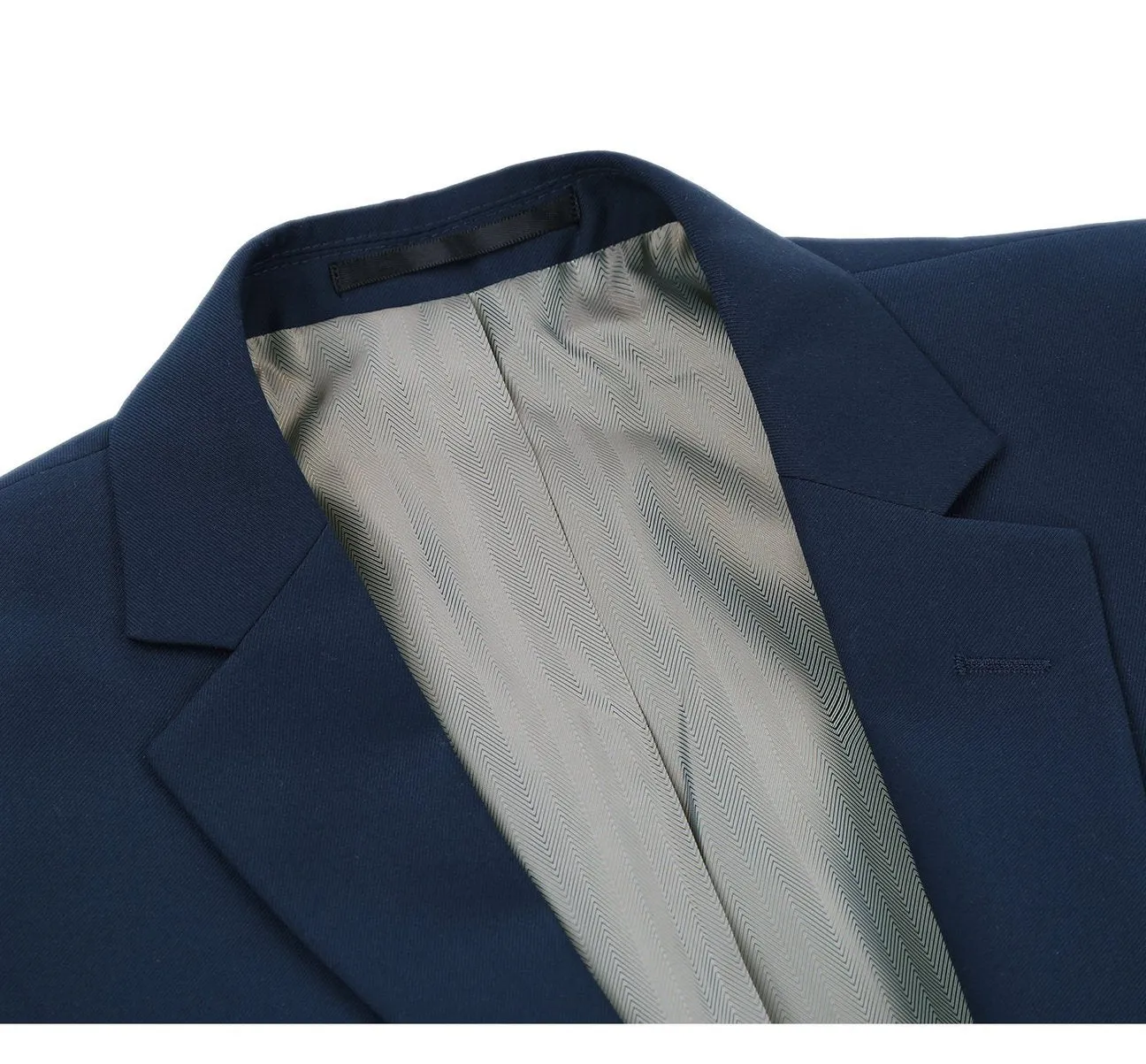 Alessandro Vitello by Renoir Navy Blue 2-Piece Slim Fit Single Breasted Notch Lapel Suit 201-19