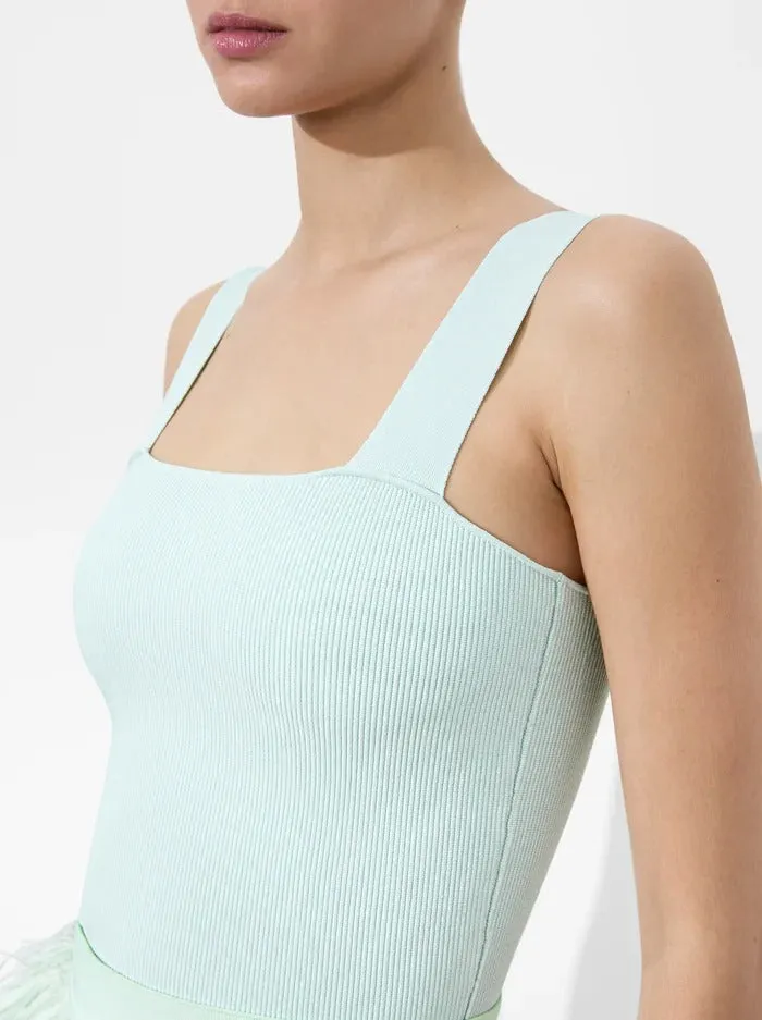 Alice   Olivia Torie Wide Strap Tank in Sea Spray