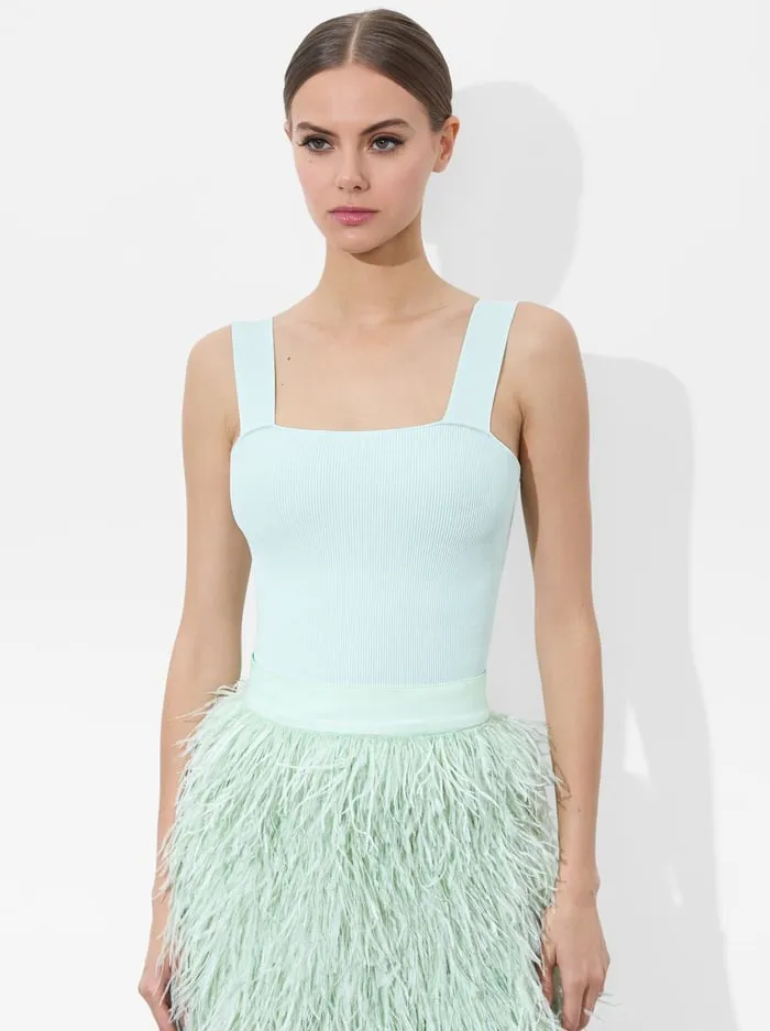Alice   Olivia Torie Wide Strap Tank in Sea Spray