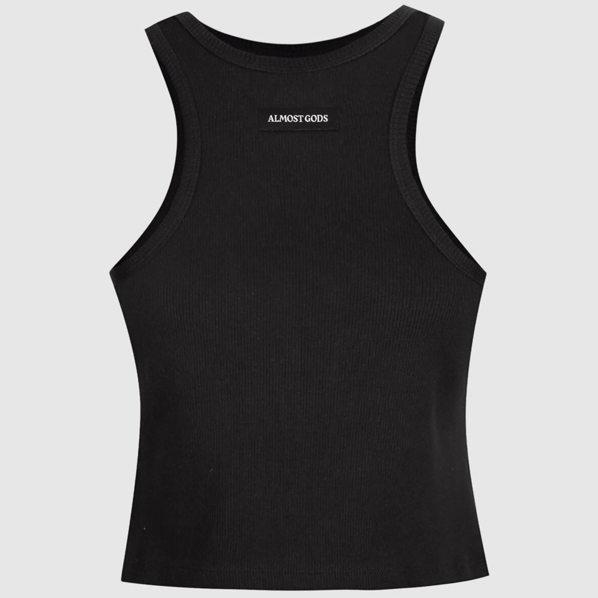 Alpha Cross Ribbed Tank Top (Black)