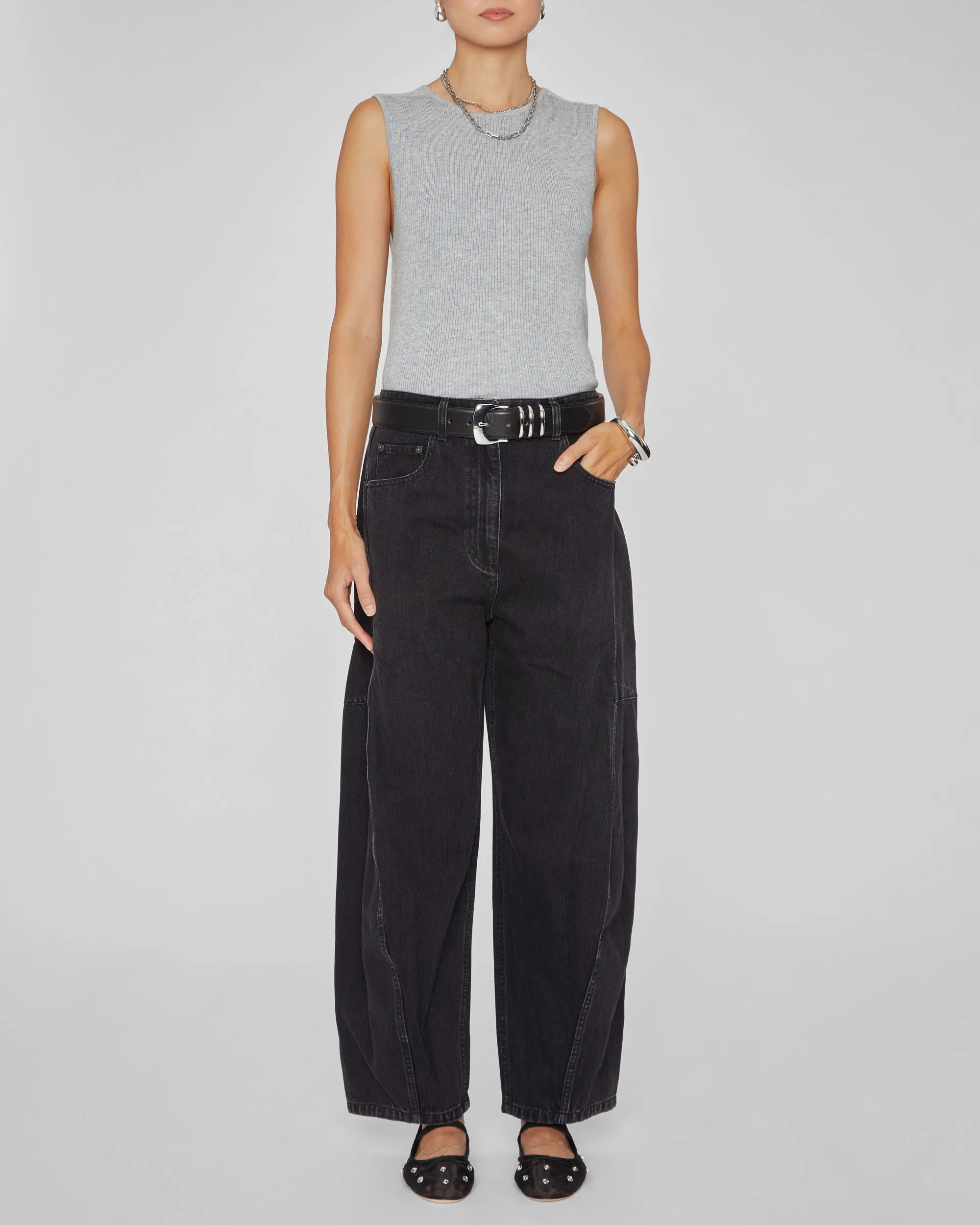 Ariana Muscle Ribbed Sweater Tank
