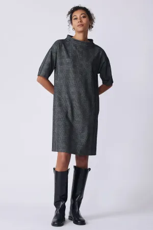 Avery Shift Dress - Black Plaid