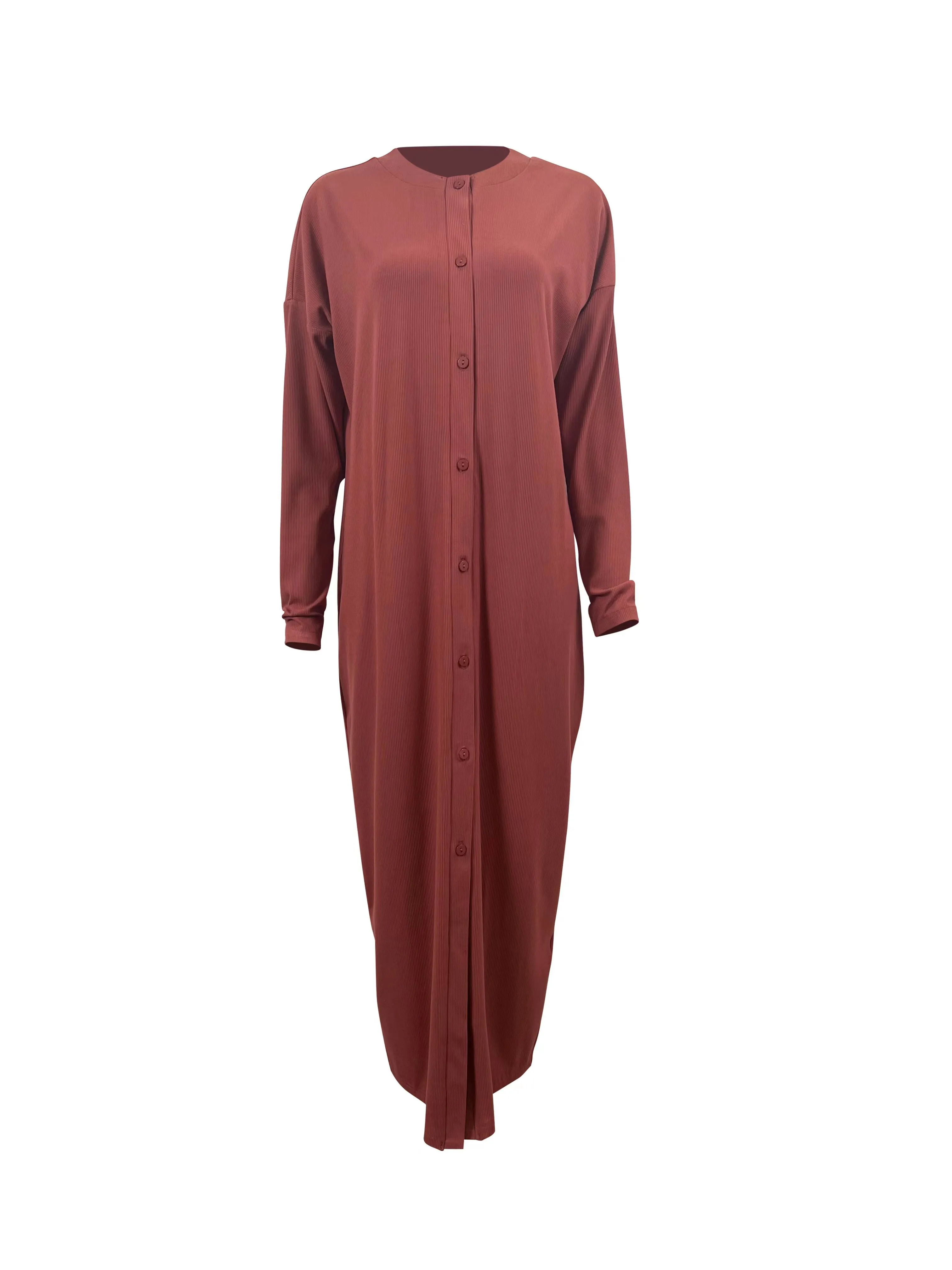 Batwing Knit Dress - Terracotta