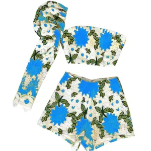 Beachapche Lace Duff Sleeve Top & Short Sets