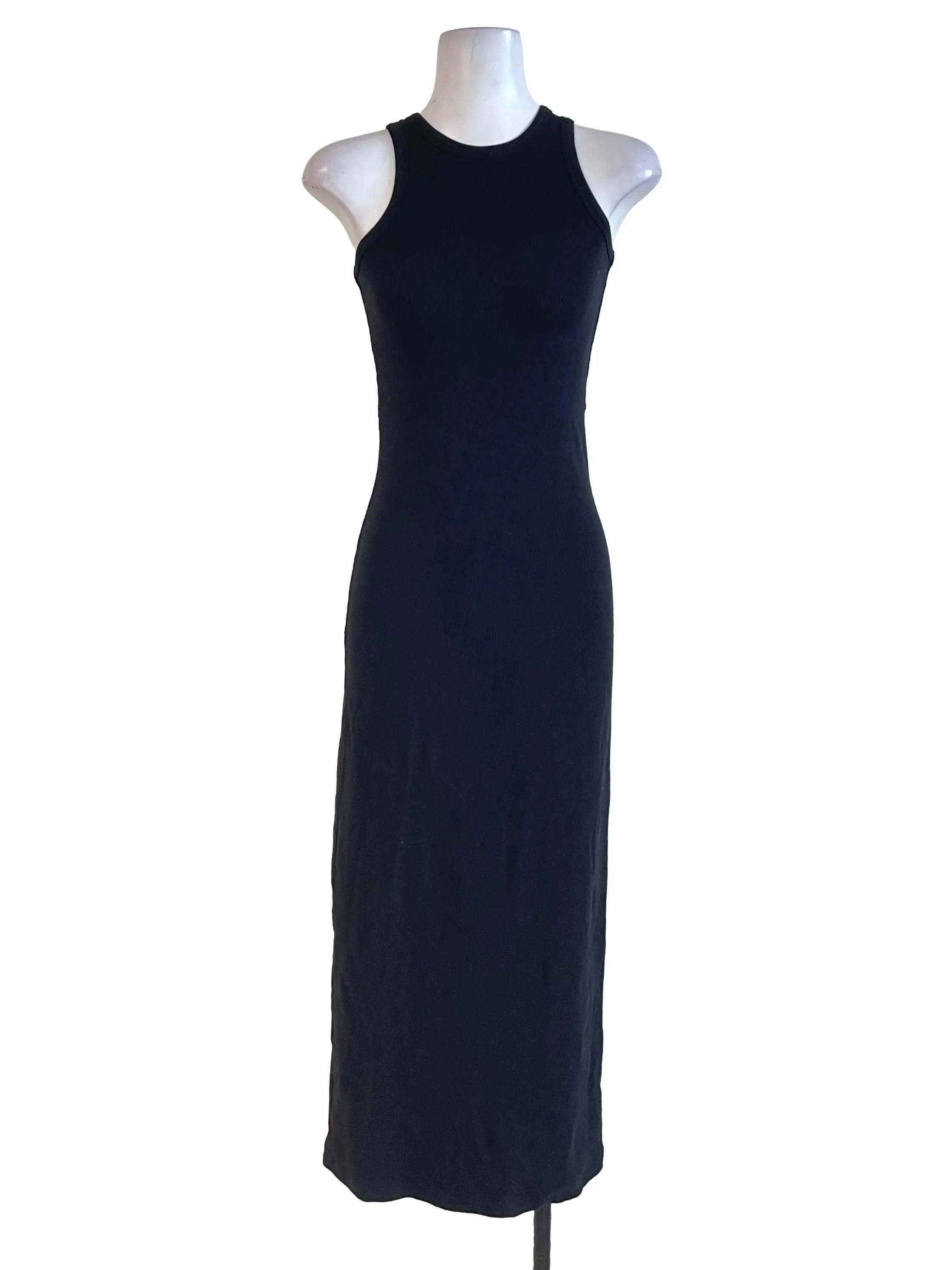 Black Ribbed Tank Dress