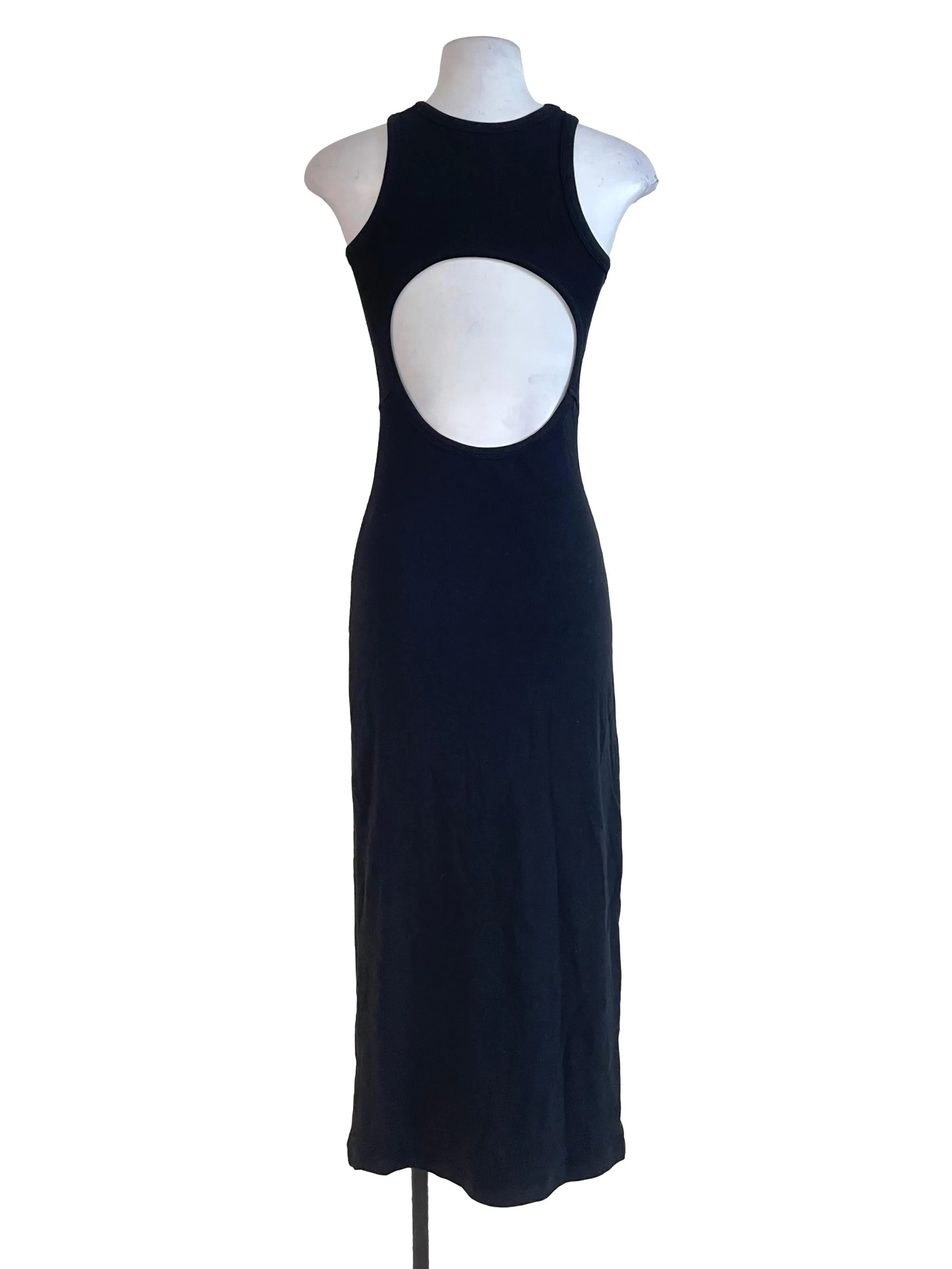 Black Ribbed Tank Dress