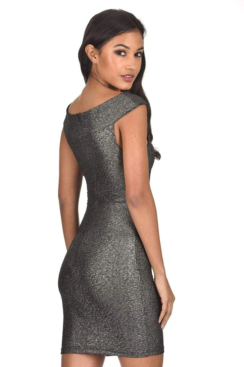 Black Sparkle Off The Shoulder Bodycon dress