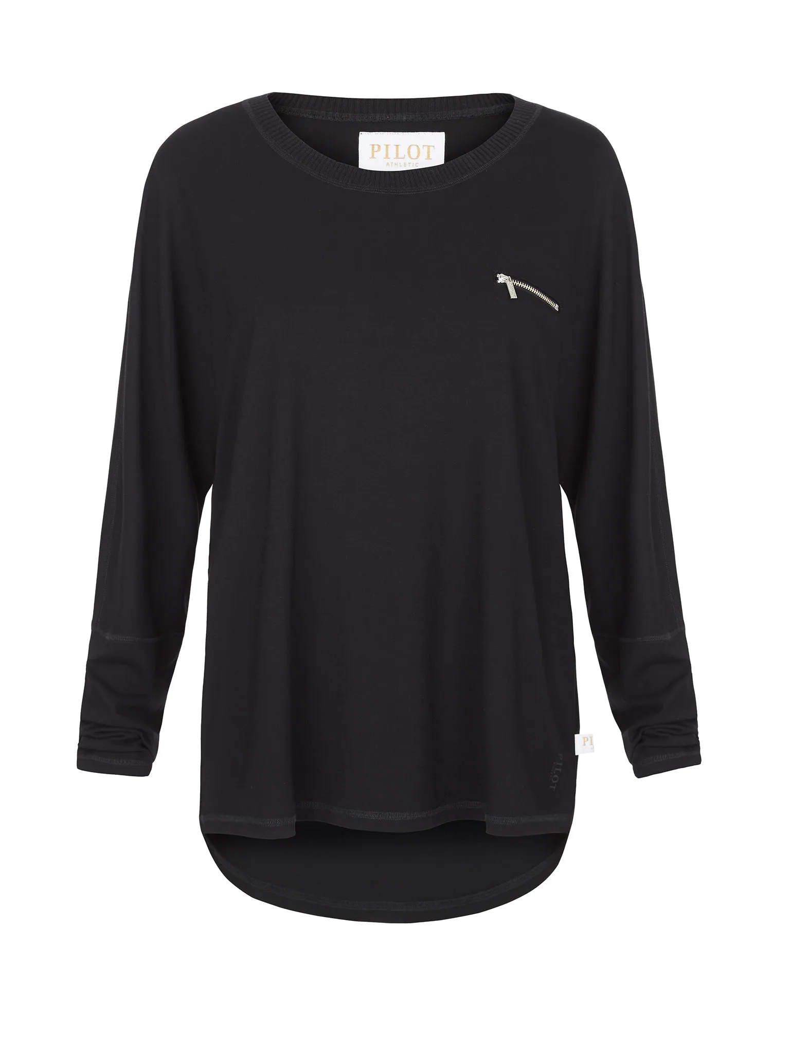 BONNEY LONGSLEEVE BATWING TEE - BLACK