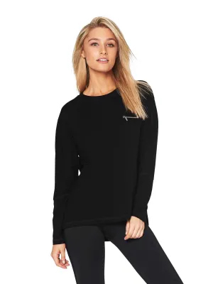BONNEY LONGSLEEVE BATWING TEE - BLACK