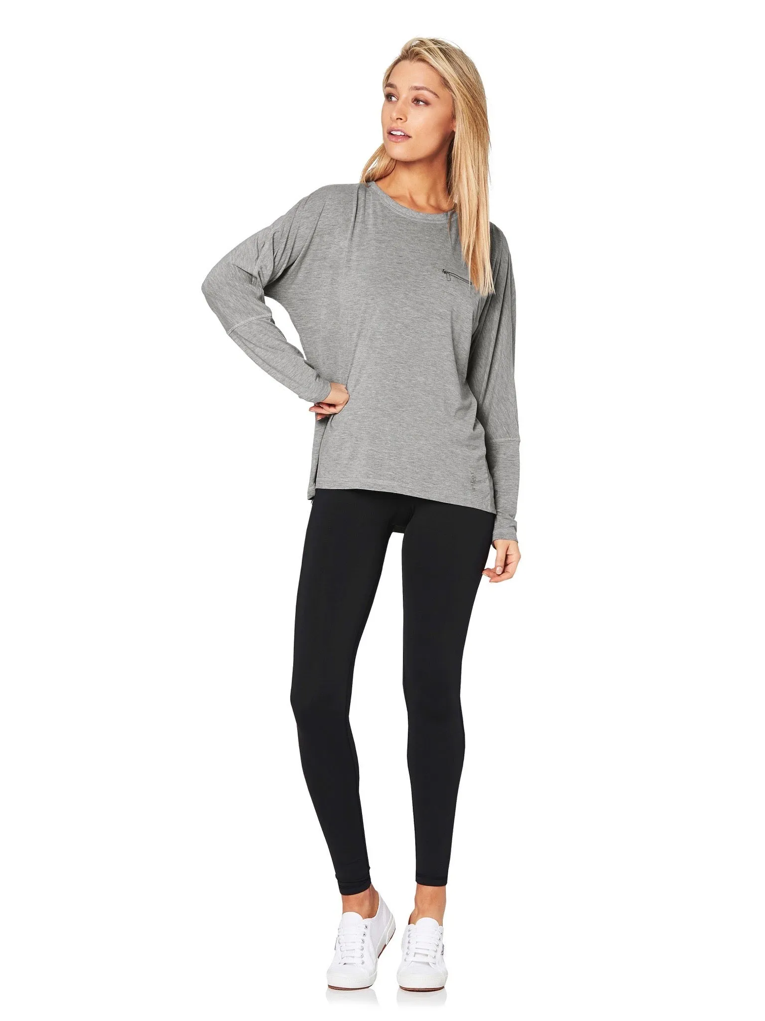 BONNEY LONGSLEEVE BATWING TEE - GREY MARLE