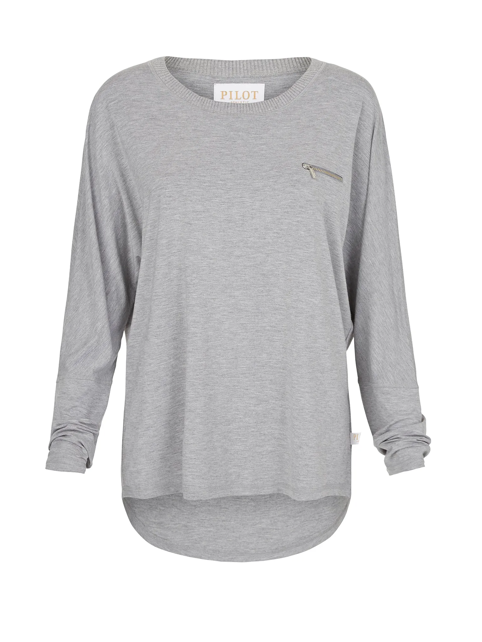 BONNEY LONGSLEEVE BATWING TEE - GREY MARLE
