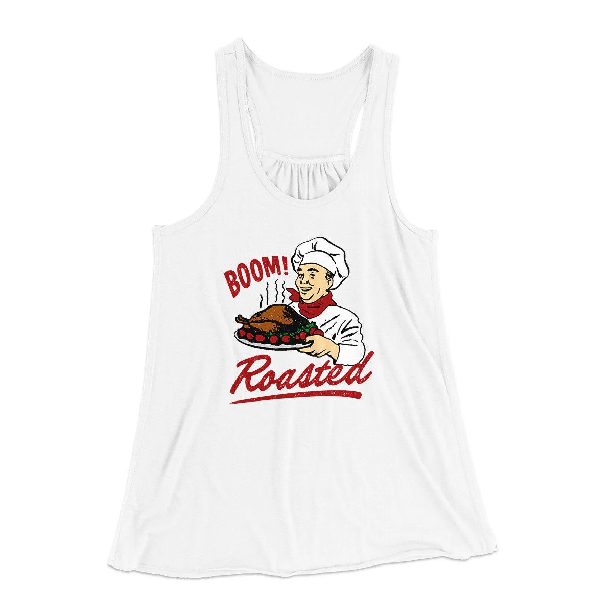 Boom Roasted Funny Thanksgiving Women's Flowey Racerback Tank Top