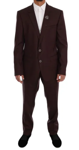 Bordeaux Wool Silk Crystal Slim fit Suit