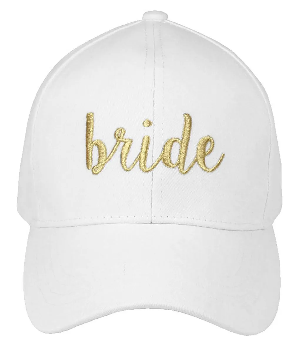 Bride & Bride Tribe Cursive Embroidered Cap by Funky Junque