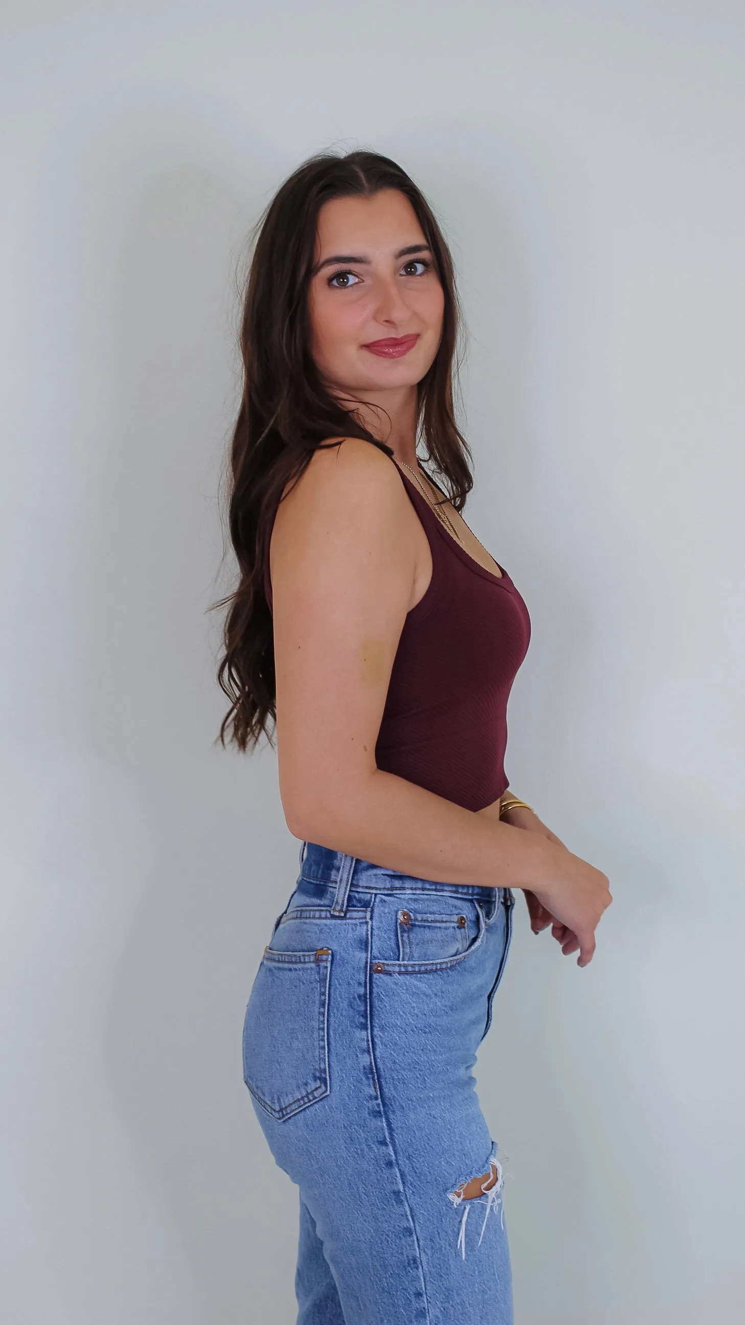Brielle Chevron Crop Top - Fig
