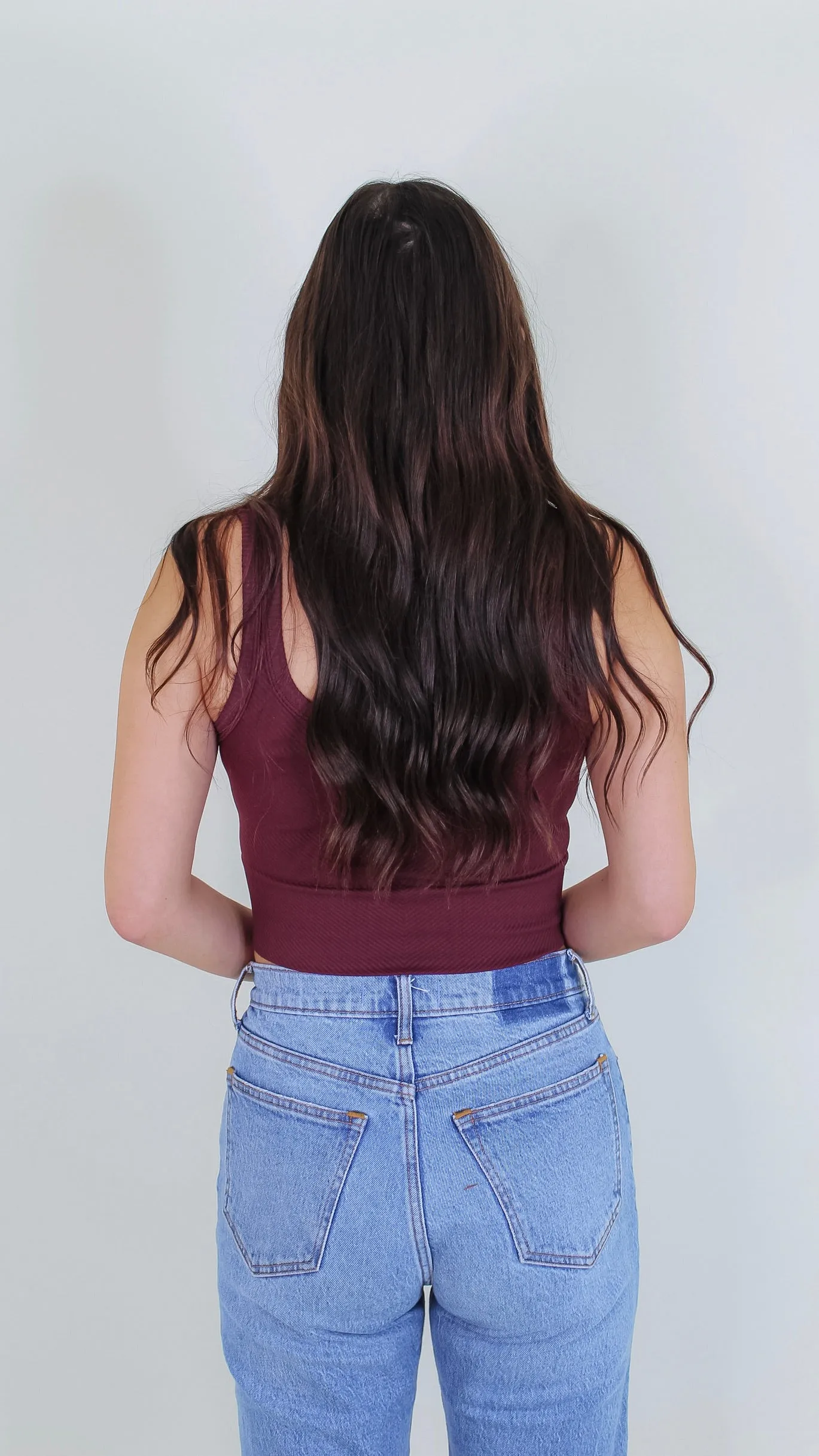 Brielle Chevron Crop Top - Fig