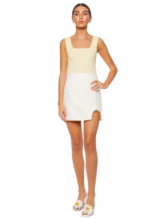 Bronte Faded Lemon Ribbed Knit Tank