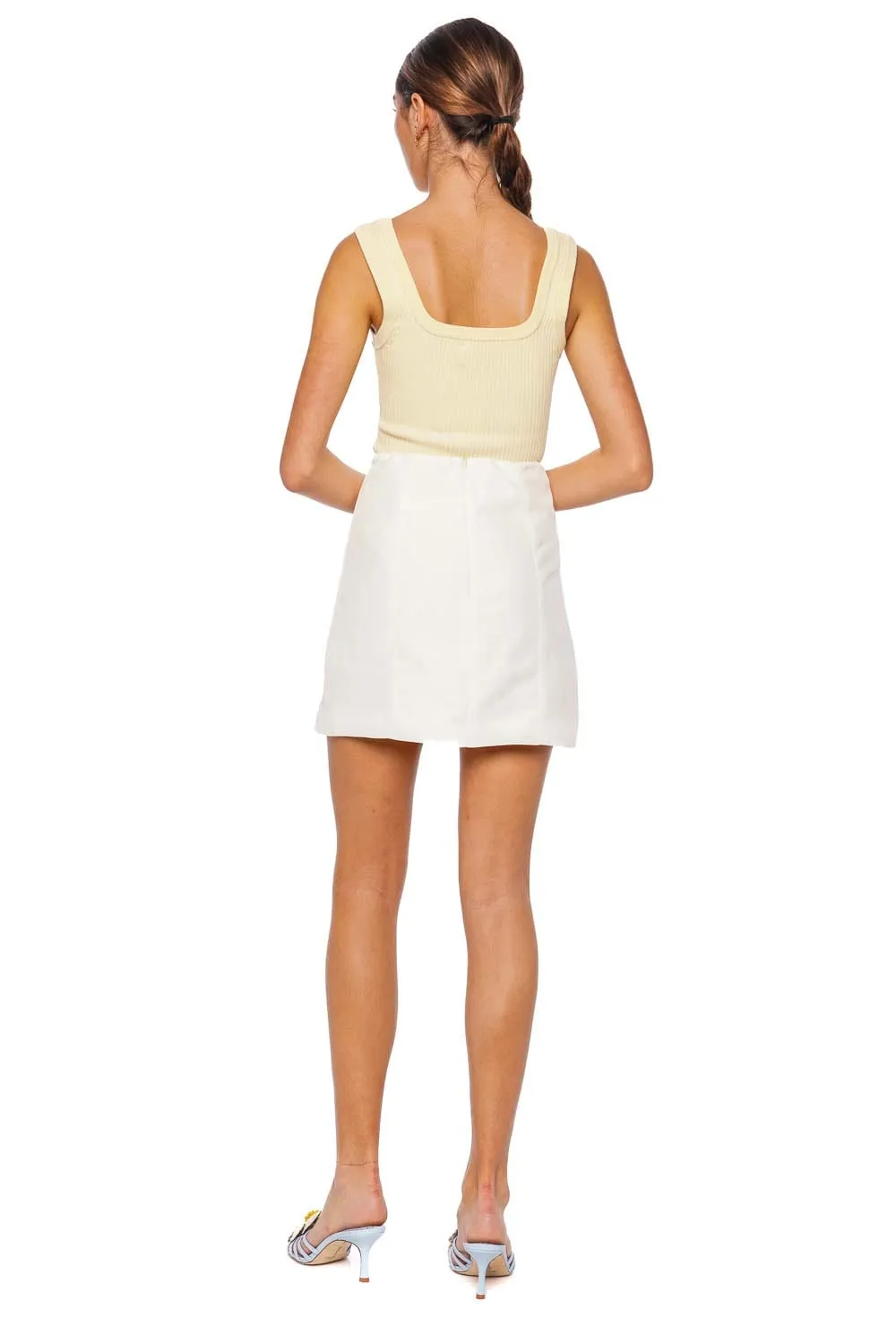 Bronte Faded Lemon Ribbed Knit Tank