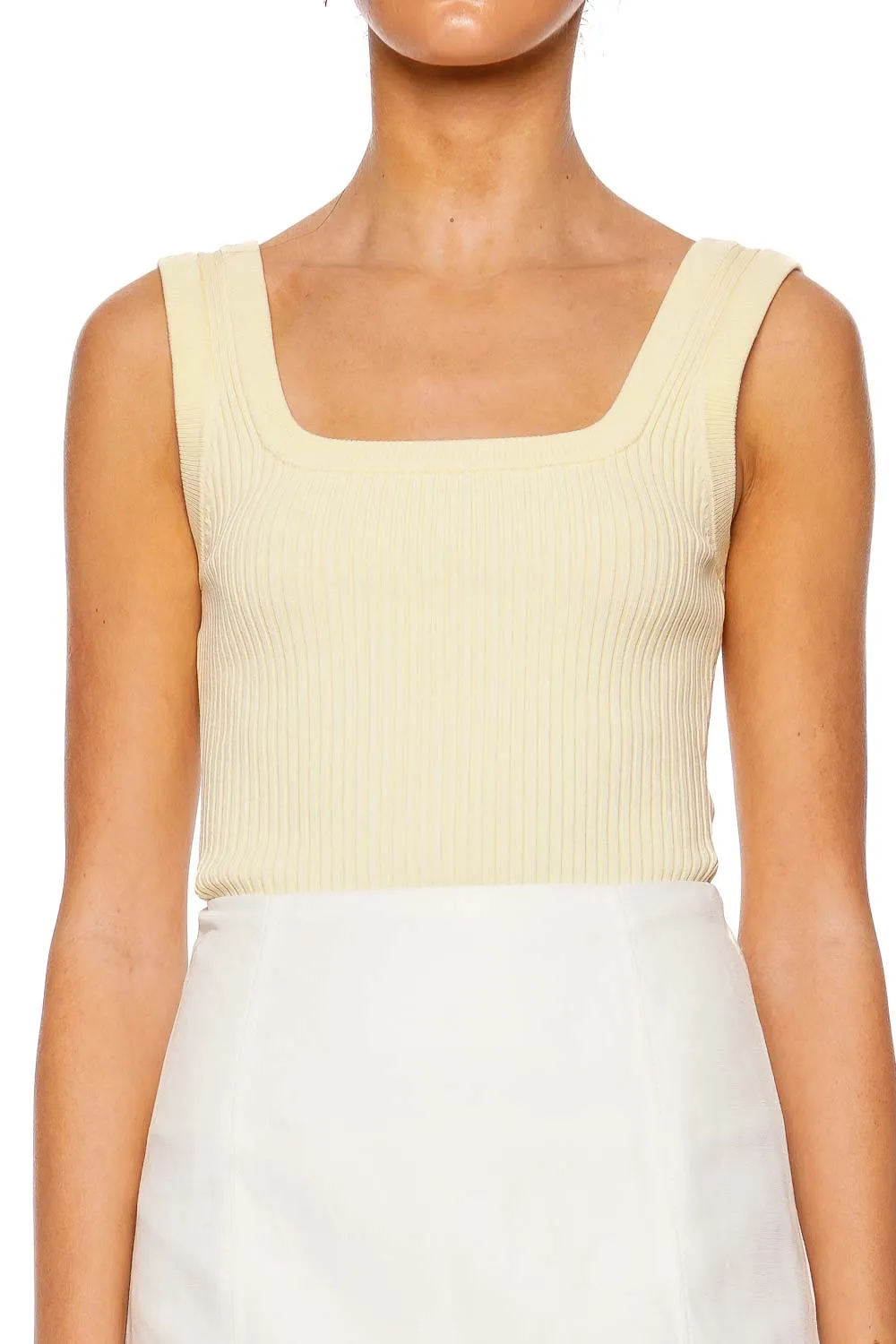 Bronte Faded Lemon Ribbed Knit Tank