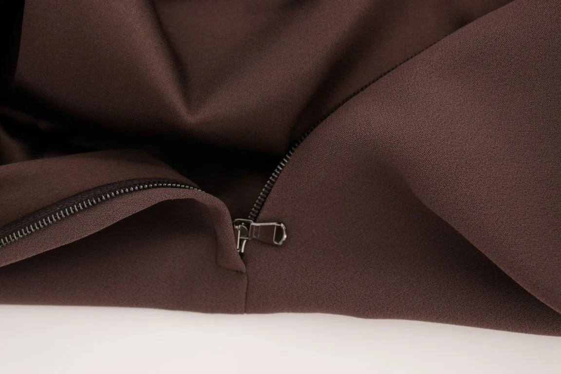 Brown Stretch Shift Gold Heart Dress