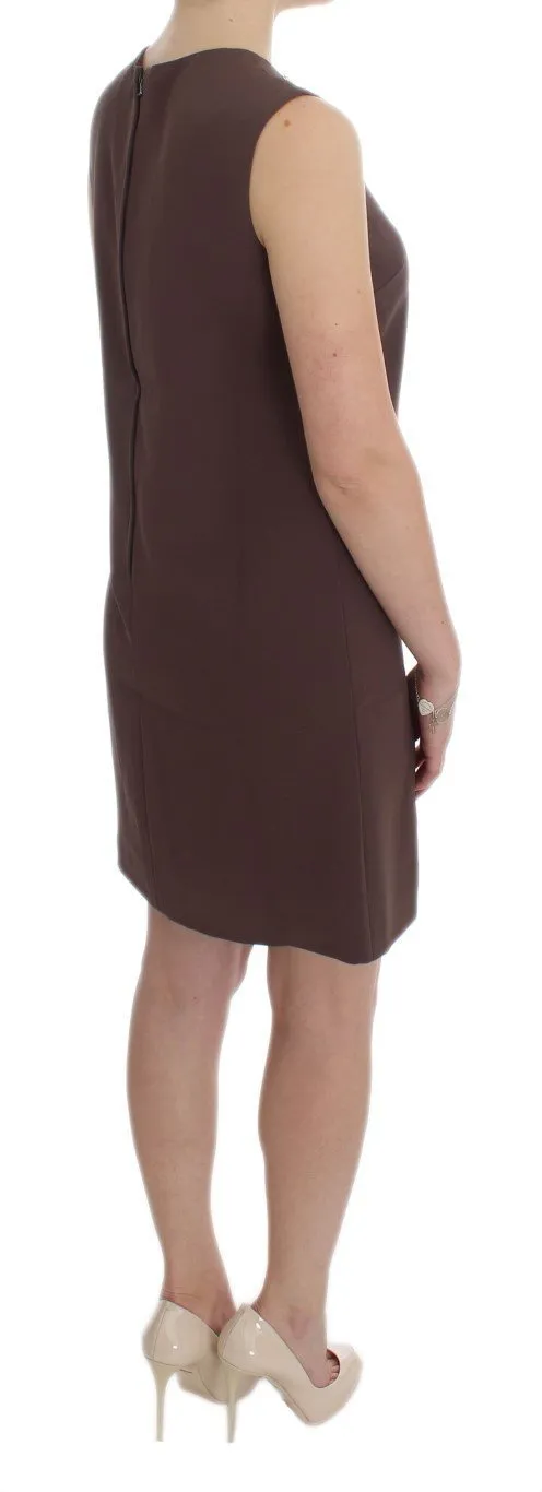 Brown Stretch Shift Gold Heart Dress