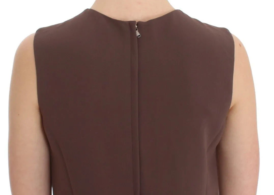 Brown Stretch Shift Gold Heart Dress