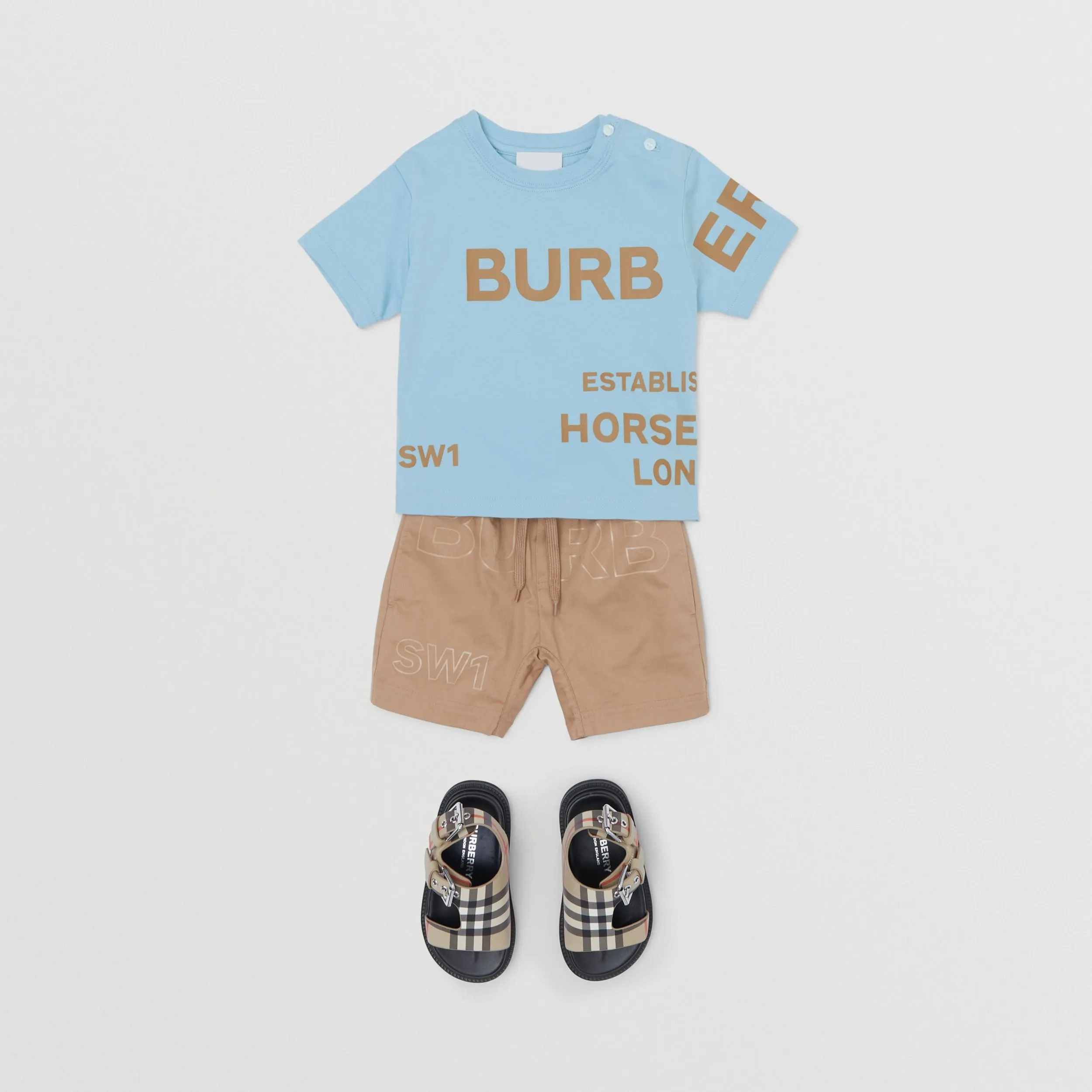 Burberry Baby Horseferry Print Blue Tshirt
