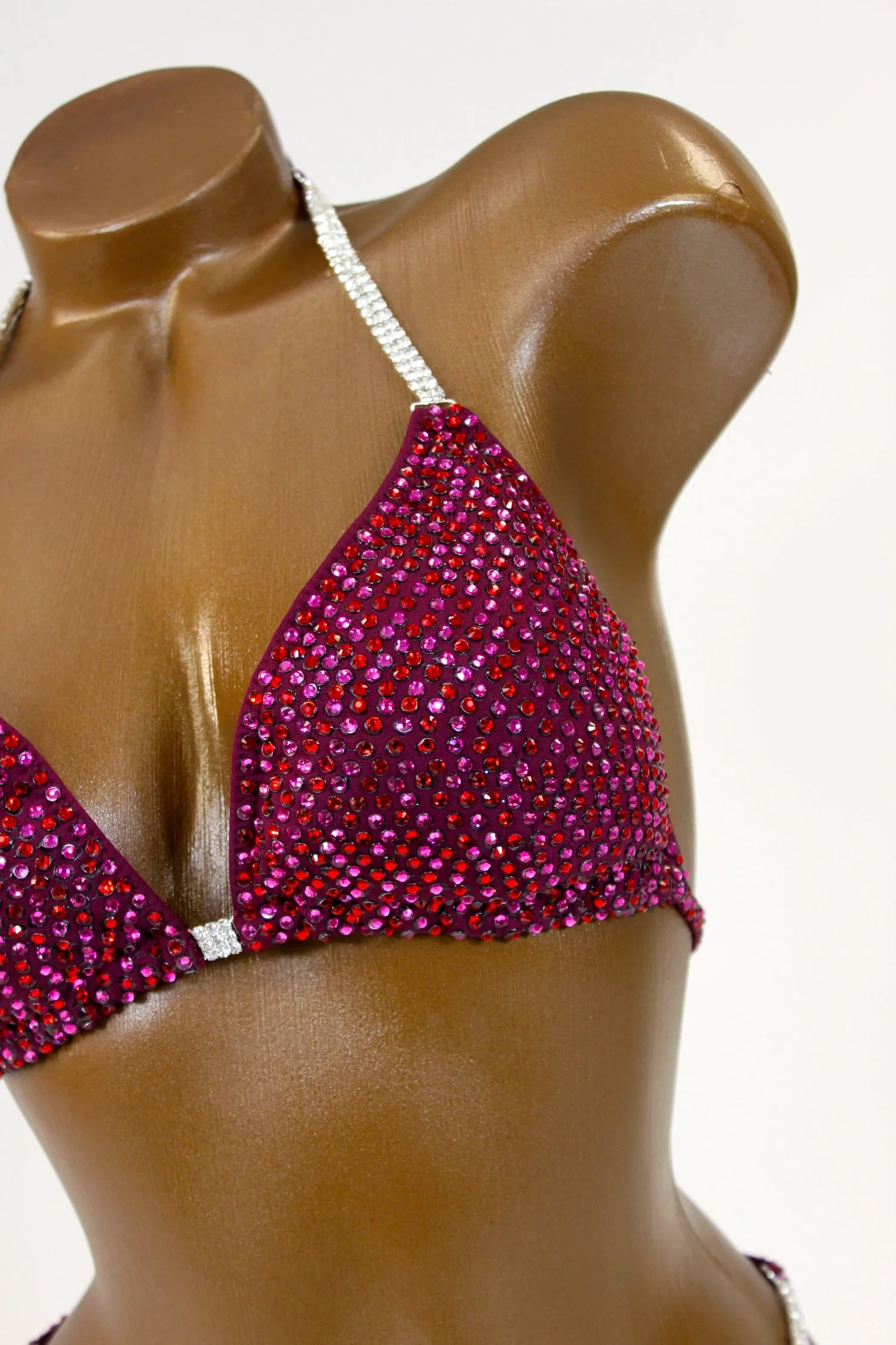 Burgundy Fuchsia Bikini Suit/ Stunning Competition Posing Bikini
