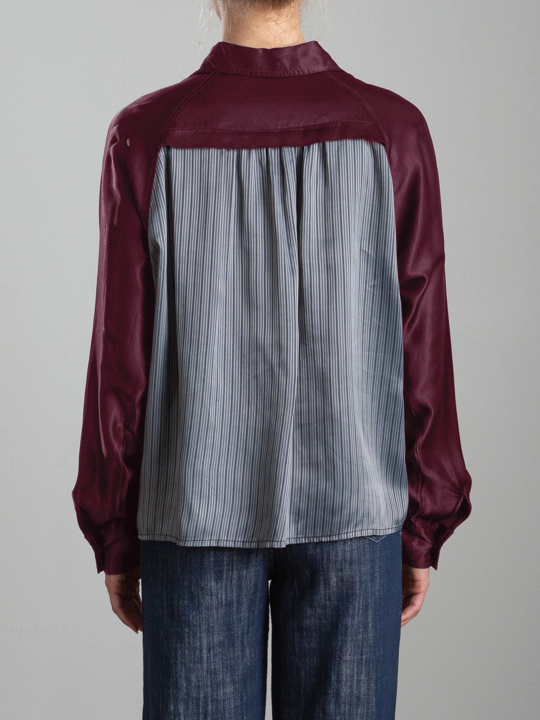 Byron Shirt in Vintage Satin - Fig