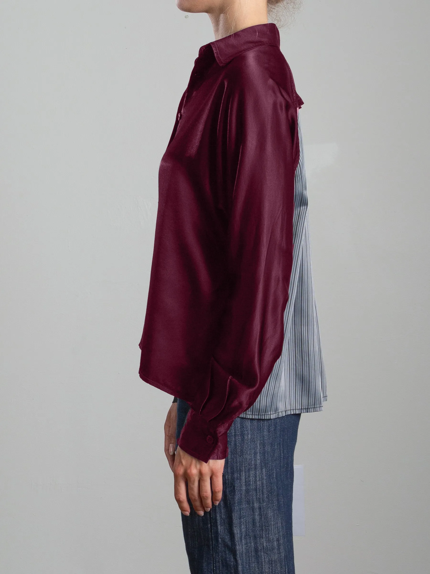 Byron Shirt in Vintage Satin - Fig