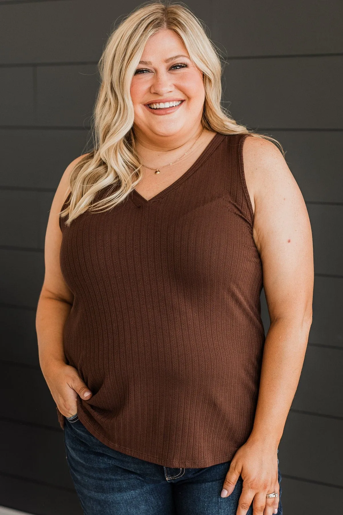 Came To Win V-Neck Tank- Brown
