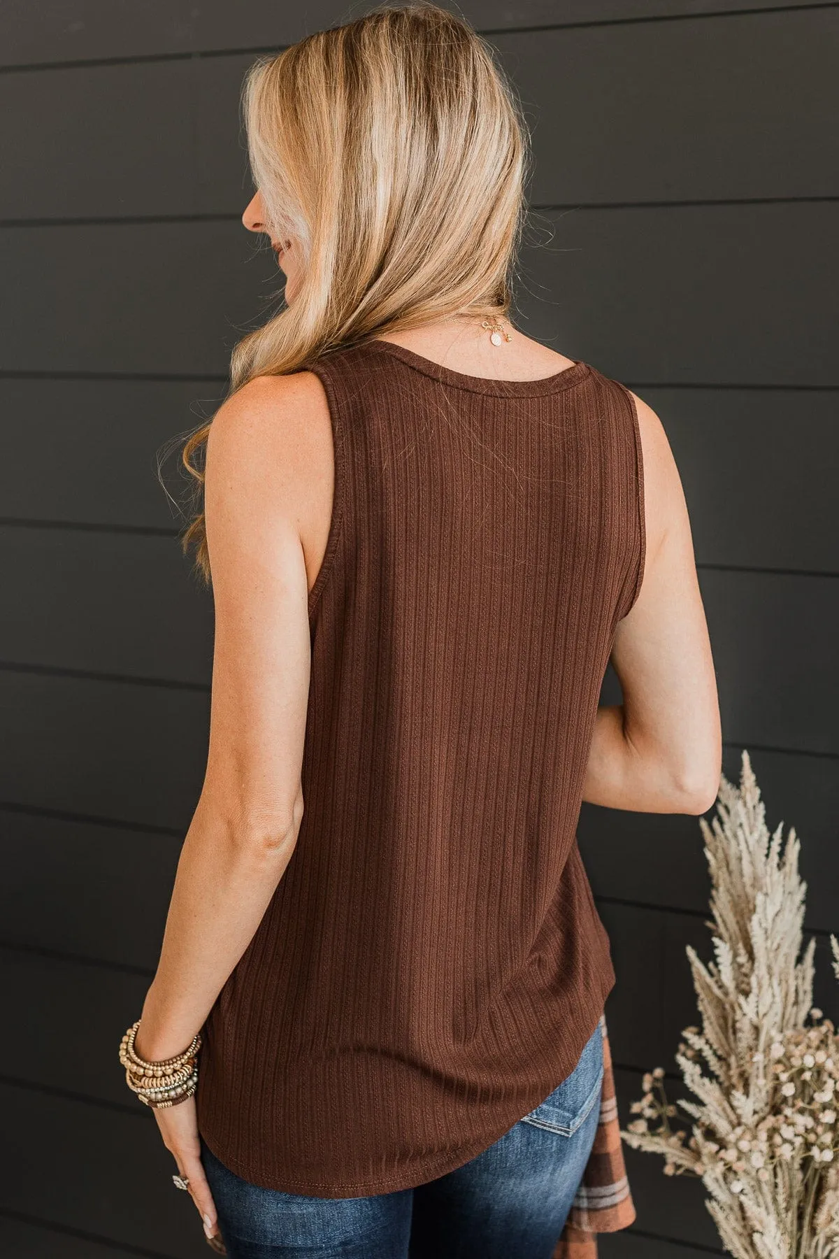 Came To Win V-Neck Tank- Brown