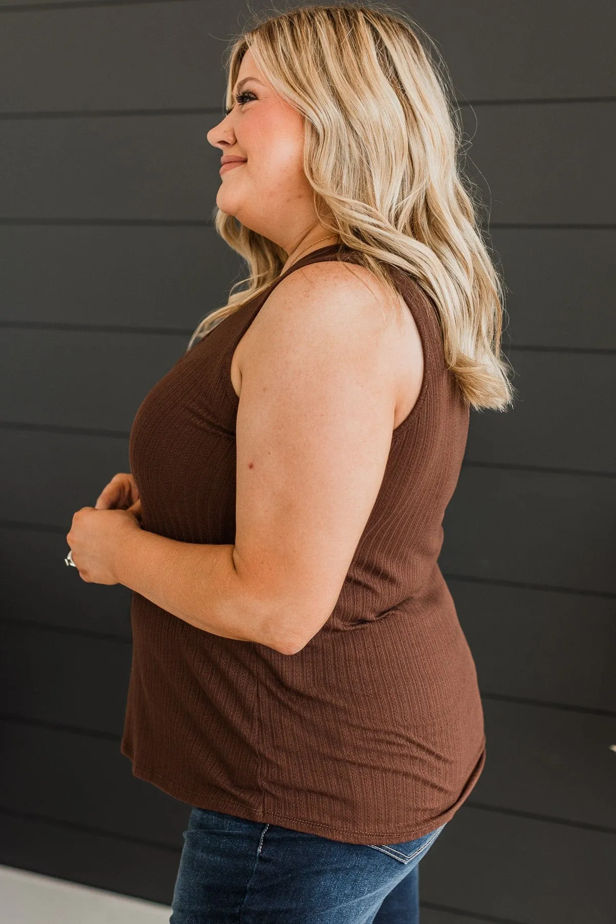 Came To Win V-Neck Tank- Brown