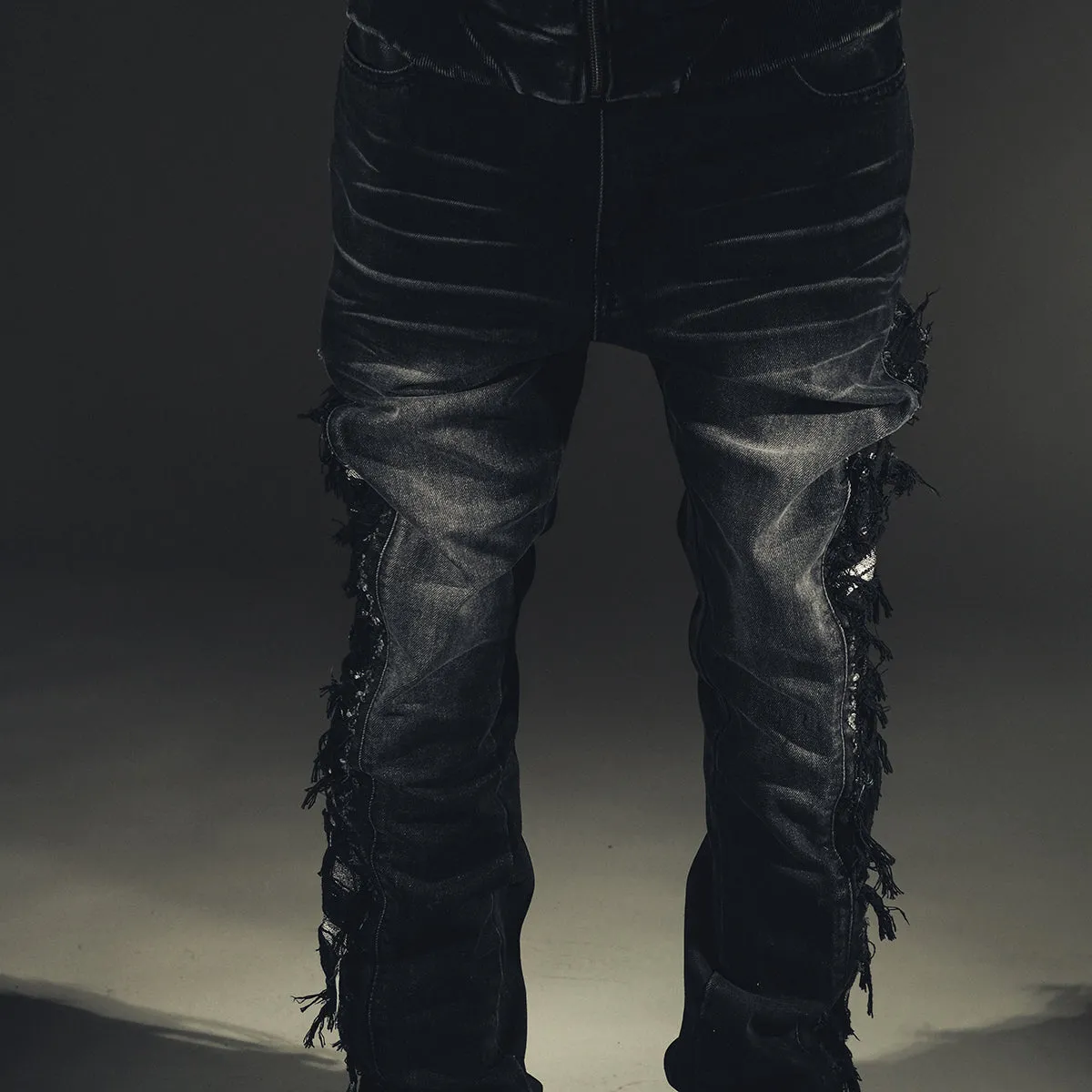 Cathedral rip & repair denim pants