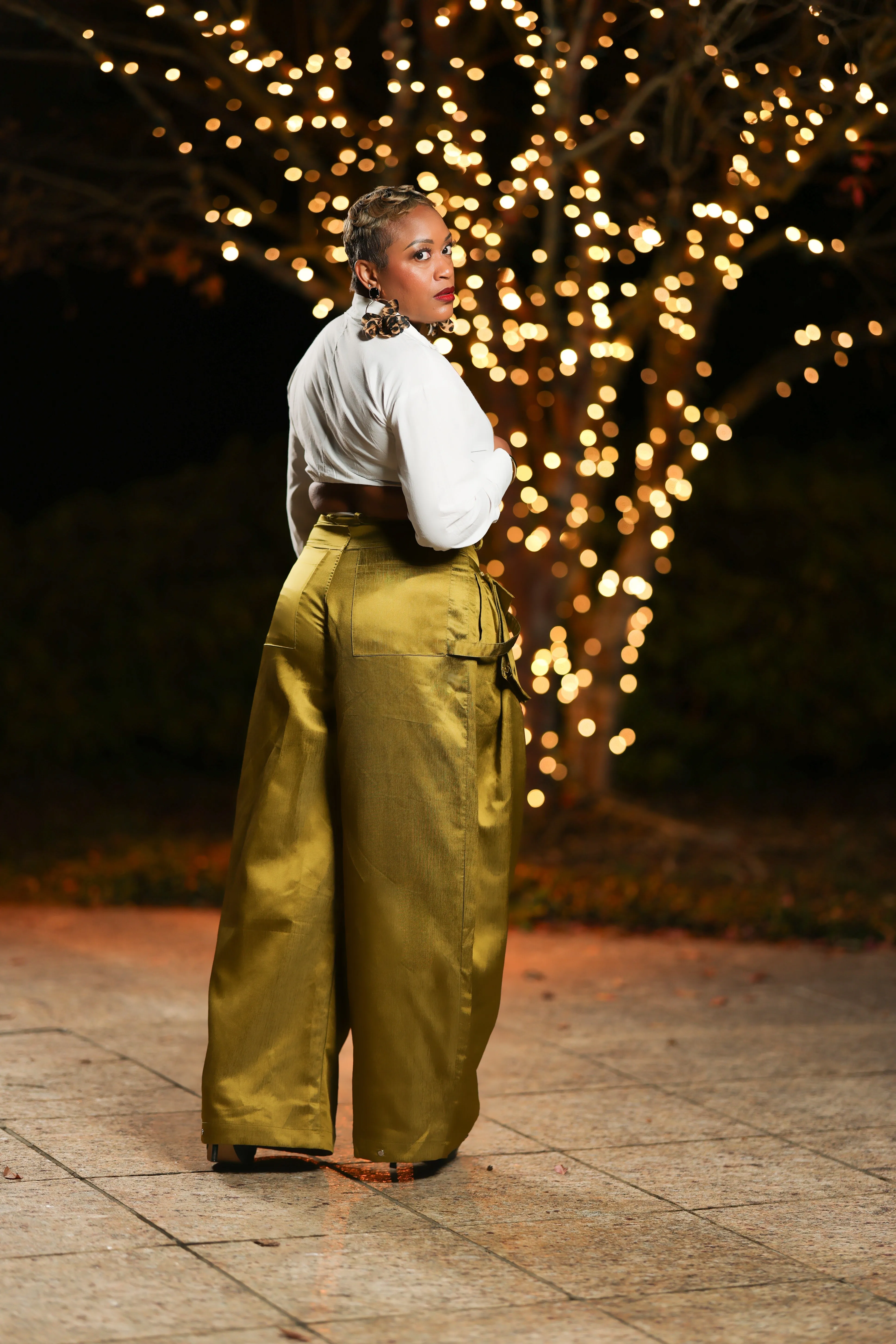 Chartreuse Luxe Cargo Pants