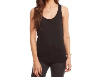 CHASER Black Ribbed Racer Back Tank Top Size S NWOT