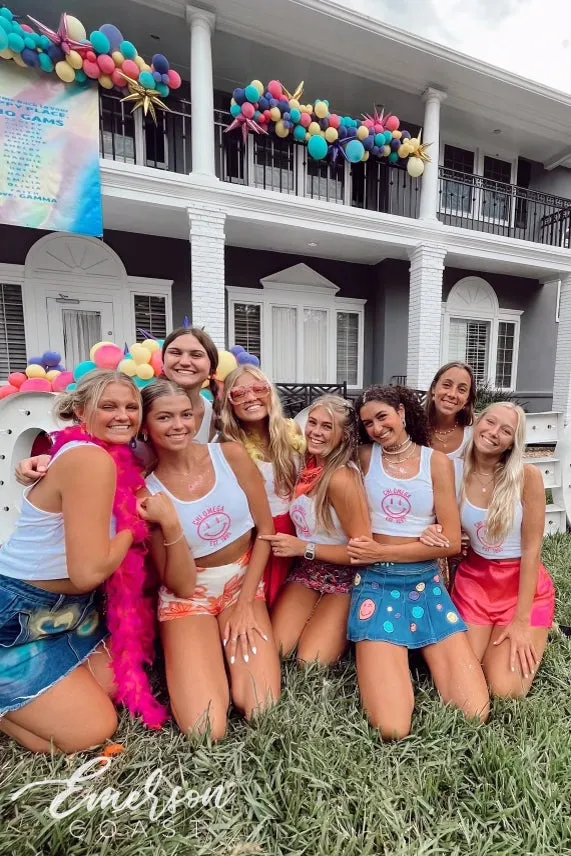 Chi Omega Happy Place Bid Day Ribbed Tank