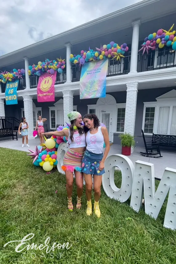 Chi Omega Happy Place Bid Day Ribbed Tank