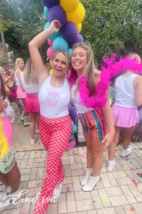 Chi Omega Happy Place Bid Day Ribbed Tank