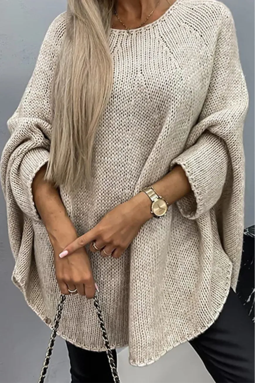 Chicago Round Neck Batwing Sleeve Sweater