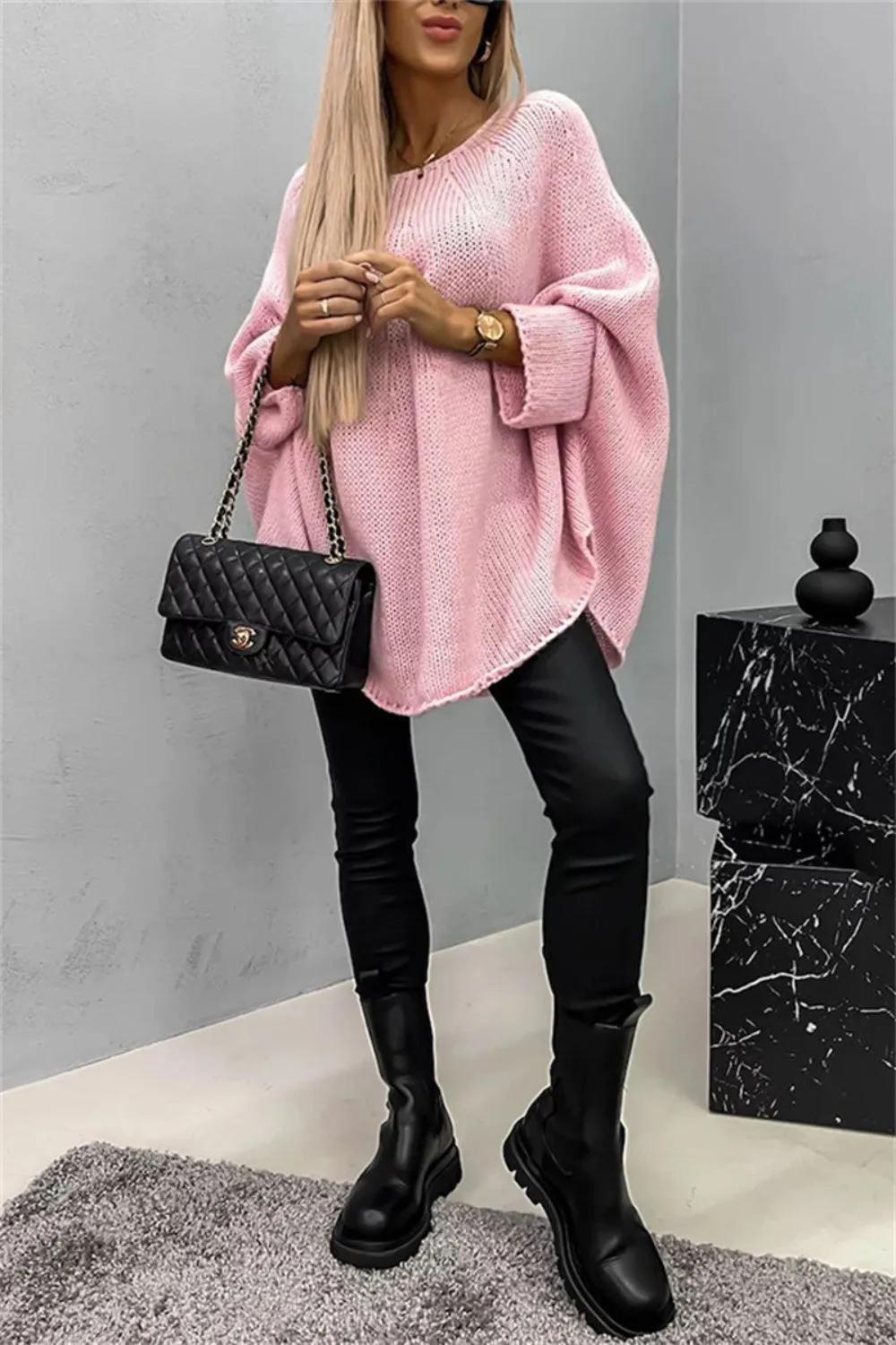 Chicago Round Neck Batwing Sleeve Sweater