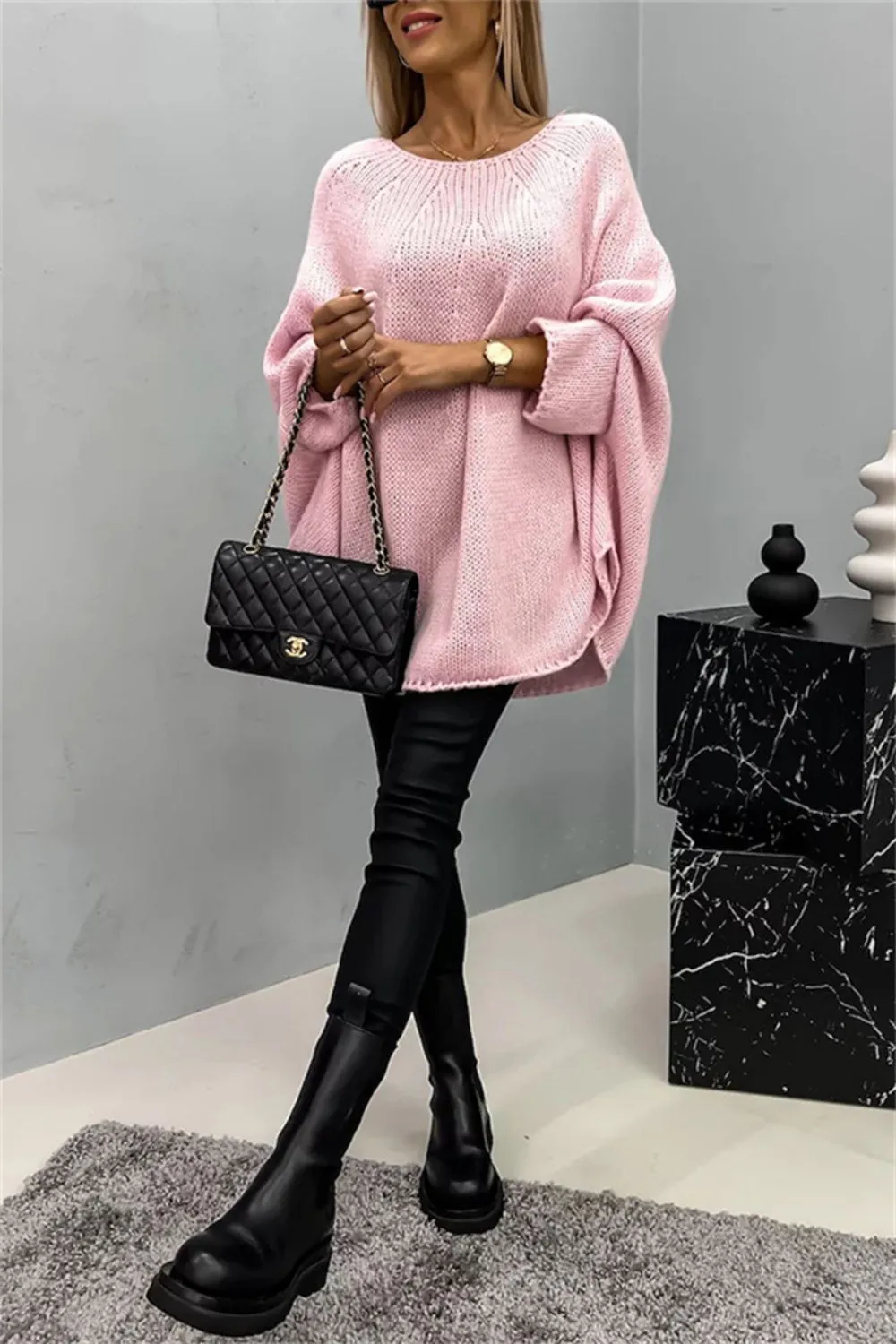 Chicago Round Neck Batwing Sleeve Sweater