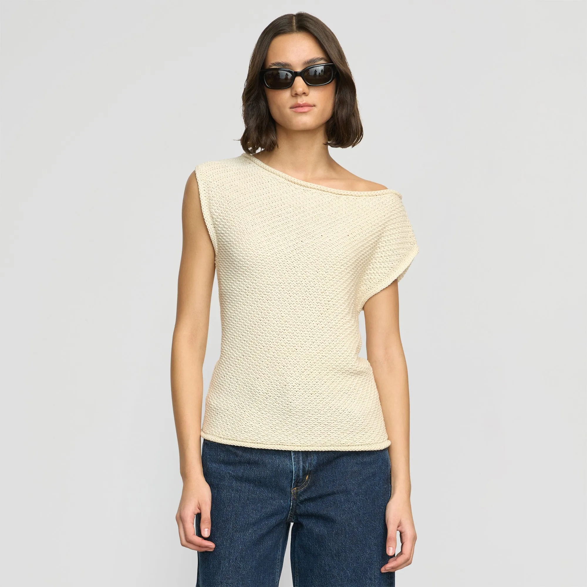 Chisa Textured Off-Shoulder Knit Top