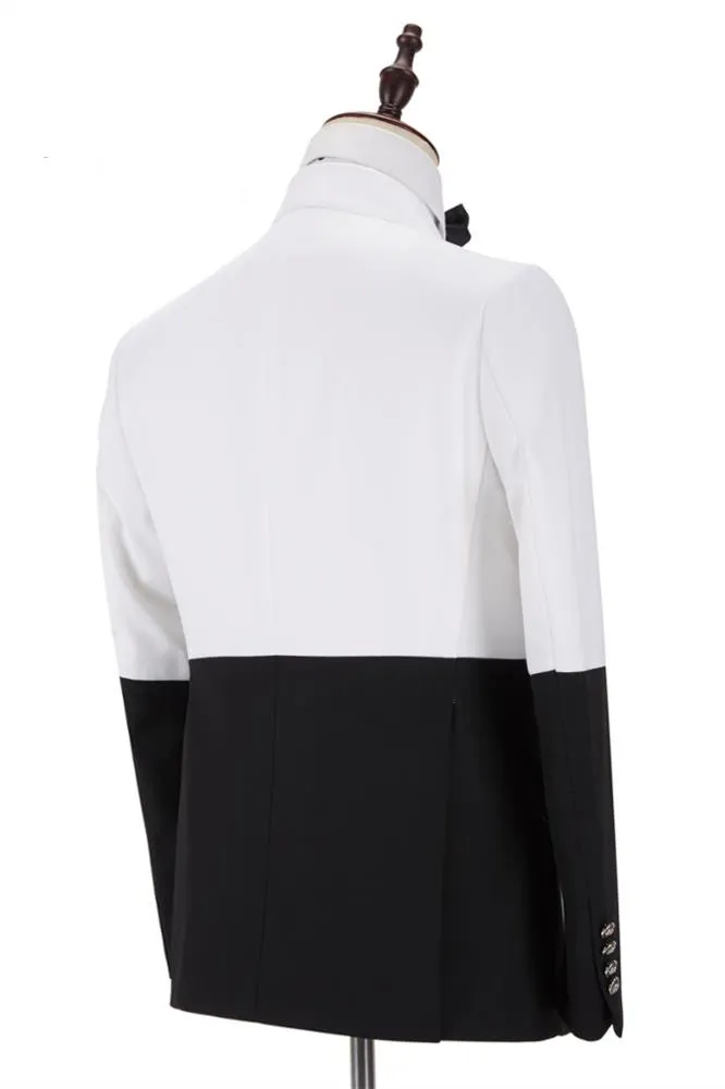 Classy White and Black Double Breasted Men Suits Online