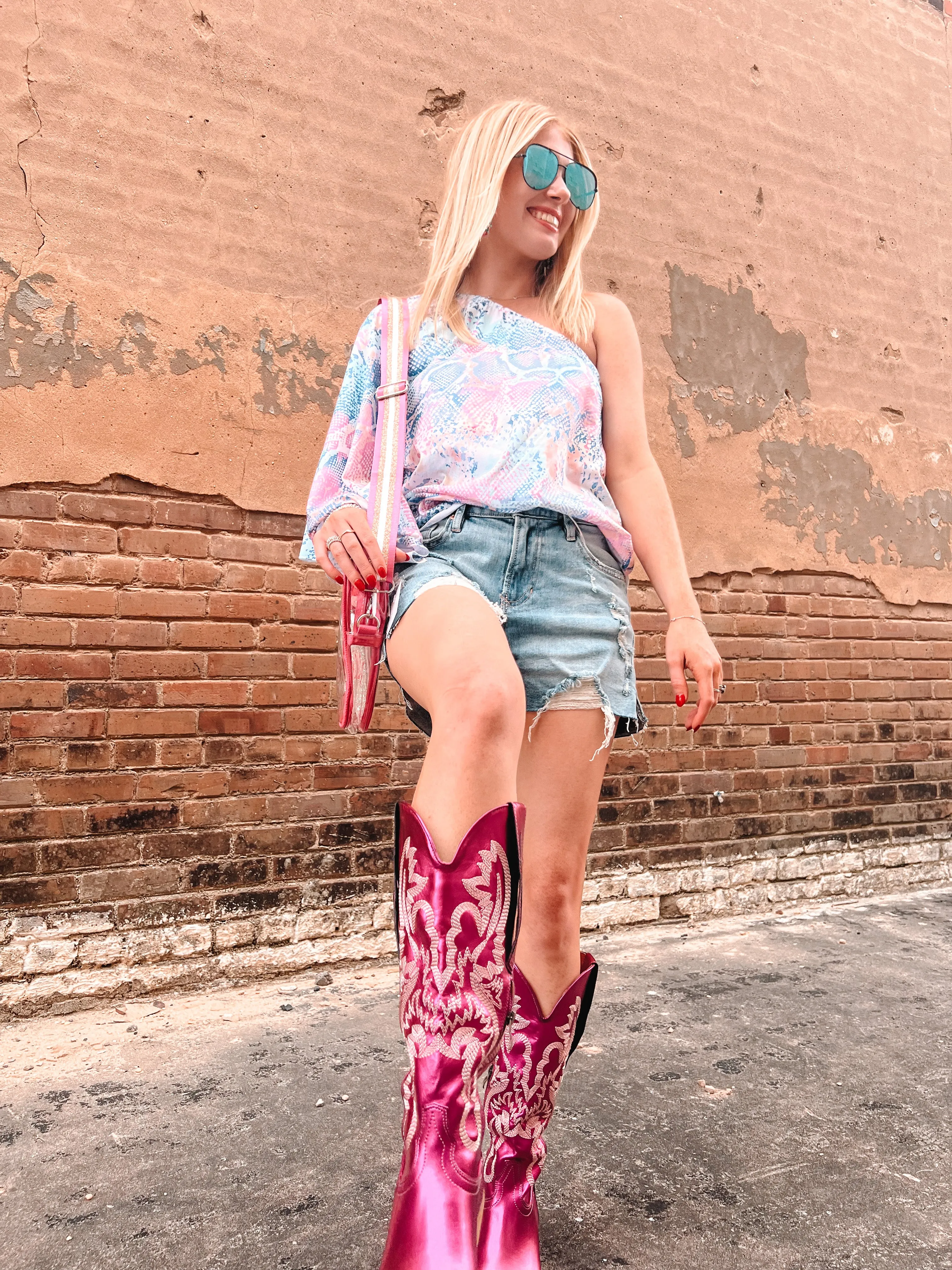 Cold Shoulder Snake Top