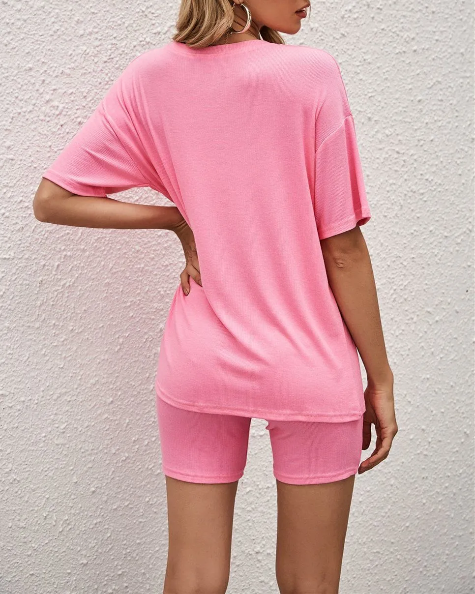Coming Home Skinny Tracksuit Set - Pink