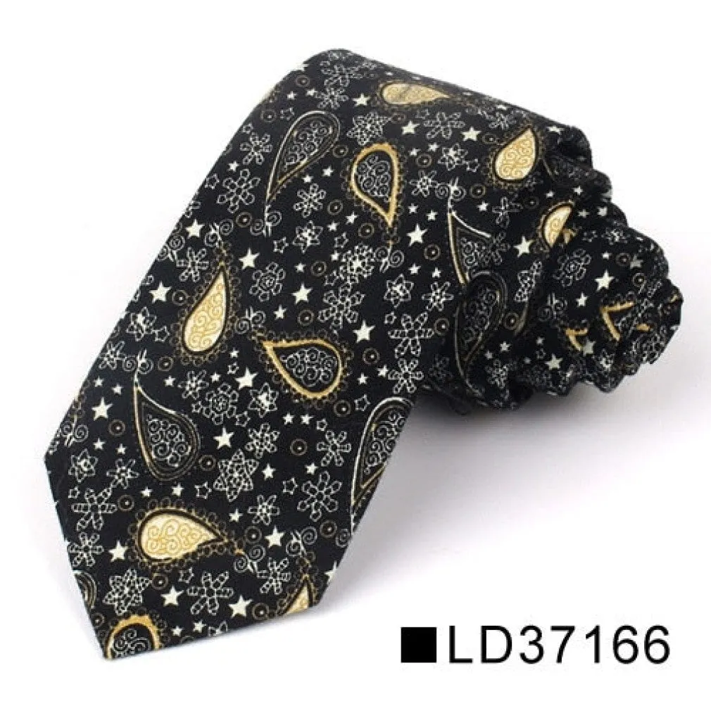 ContiNent 33 Floral Tie For Men Women Skinny Cotton Neck Tie For Wedding Casual Mens Neckties Classic Suits Flower Print Neck Ties Cravat