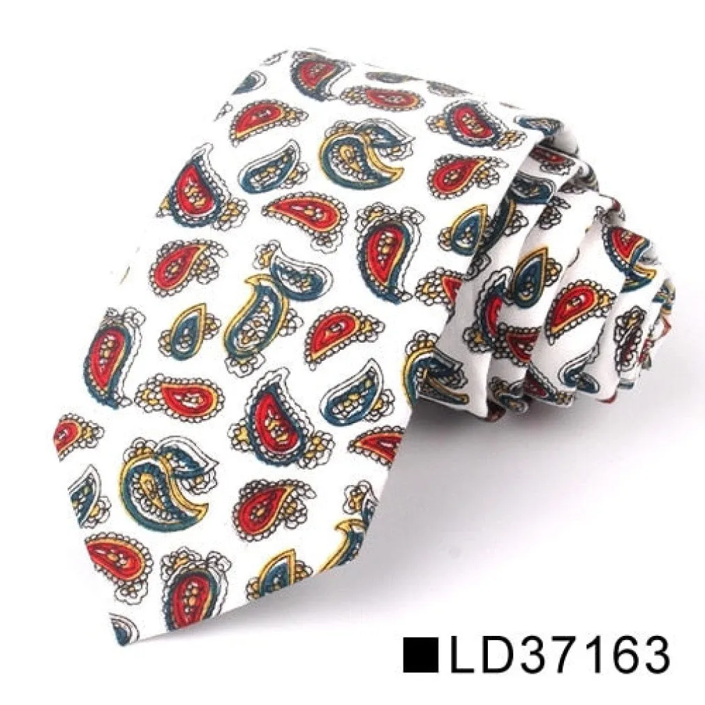 ContiNent 33 Floral Tie For Men Women Skinny Cotton Neck Tie For Wedding Casual Mens Neckties Classic Suits Flower Print Neck Ties Cravat